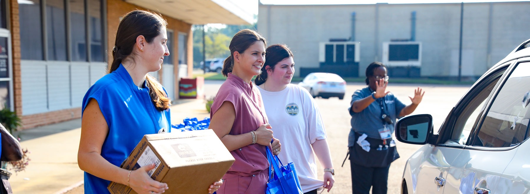 Volunteers for the EversCare Food Pantry during the Christmas season of 2023